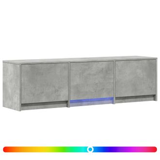 vidaXL Mueble De Tv Con Led Con Led Gris Concreto 140 X 34 X 40 Cm Vidaxl