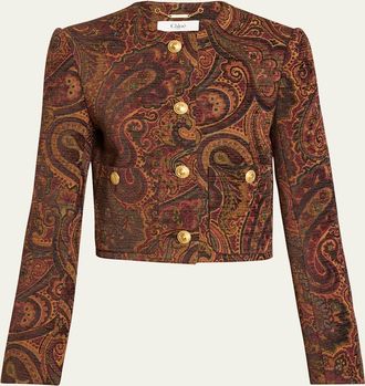Chloé Paisley Velvet Single-Breasted Jacket