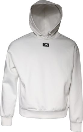 Dolce & Gabbana White D&G Logo Hooded Men Sweatshirt Mens Sweater (Pre-Owned)