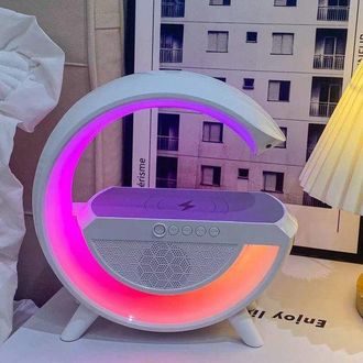 OEM L&aacute;mpara De Mesilla Led Para Dormitorio Con Carga Inal&aacute;mbrica De 15 W: Iluminaci&oacute;n Ambiental Rgb, Altavoz Bluetooth Hi, Fi