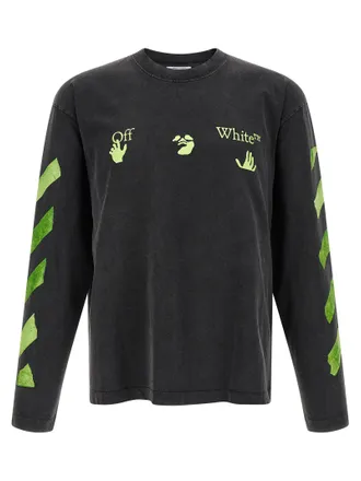Off-white Black Cotton Mens T-Shirt