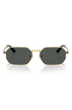 Versace 54mm Rectangular Sunglasses in Gold /Dark Grey at Nordstrom