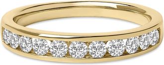 House of Brilliance 14K Yellow Gold 1/2 Cttw Round Diamond 11 Stone Channel Set Band