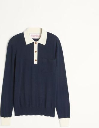 Valentino Long-Sleeved Cotton Polo Shirt