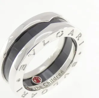 Bulgari Ceramic Silver 925 Band Ring (Pre-Owned)