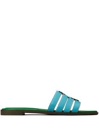 Tory Burch Sandali slides Ines con dettaglio cut-out - Verde