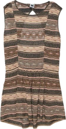 M Missoni Multicolor Lurex Knit Open Back Detail Mini Dress