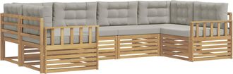 vidaXL Conjunto De Sof&aacute;s De Exterior 6 Uds. Blanco Y Gris Claro Vidaxl