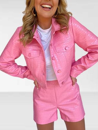 Pinch Design Faux Croc Jacket In Pink