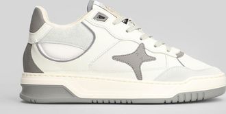 Ama-Brand Sneakers In White Leather And Fabric