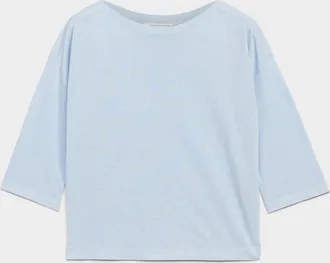 Contemporaine Womens Linen blend boat-neck loose boxy-fit sweater