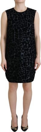 Dolce & Gabbana Fluwelen Mini-jurk met Luipaardprint Zonder Mouwen