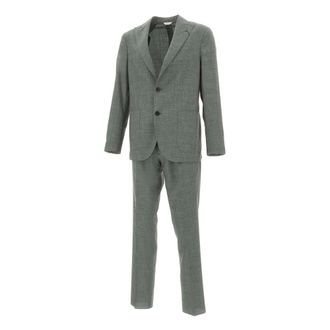 Boglioli Single Breasted Suits, male, Gray, Size: 2XL Peak Lapel Patch Pocket Suit