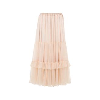 Chlo&eacute; Midi Tiered Tulle Skirt