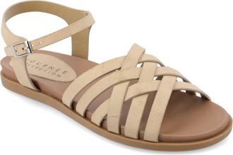 Journee Collection Kimmie Ankle Strap Sandal in Taupe at Nordstrom Rack, Size 11