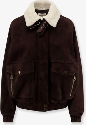 Semicouture Giubbino in suede con colletto in pelliccia - SEMICOUTURE - gender_Woman
