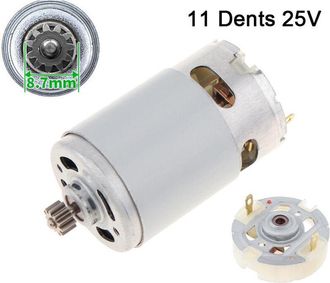 OEM Motor De Cc Rs550 De Dos Velocidades Con 11 Dientes - Motor Con Escobillas - 25 V, Incluye Portaescobillas De Servicio