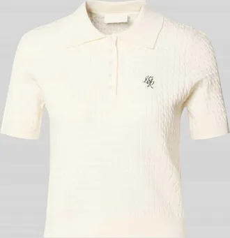 LeGer By Lena Gercke Regular Fit Poloshirt aus Viskose-Mix Modell Manolja in Offwhite, Gr&ouml;&szlig;e 34