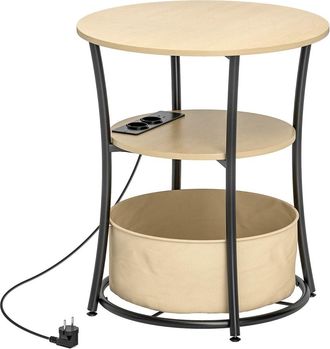 HOMCOM Mesa Auxiliar 50x50x55.1 cm Madera Natural