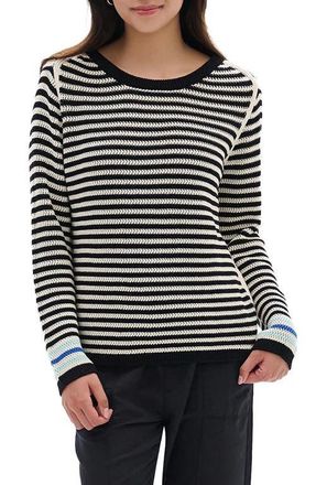 Hatley Pointelle Stripe Sweater in Black at Nordstrom, Size X-Large