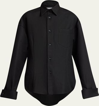 Balenciaga Double Cotton Twill Cocoon Collared Shirt