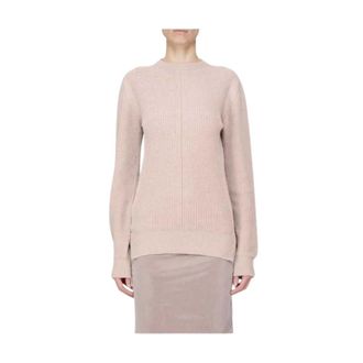 Rick Owens Truien & Vesten, Dames, Roze, M, Wol, Fisherman Ronde Hals