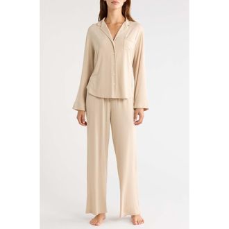 Lacoste Loungewear Two-Piece Pajama Set in Lionne at Nordstrom, Size Xx-Small