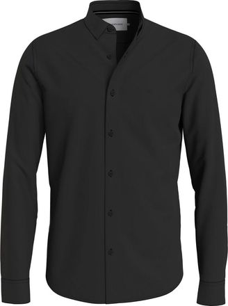 Calvin Klein Zwarte Essential Slim Fit Overhemd - Heren - Casual Overhemden - Zwart - XL - Katoen - Overhemden