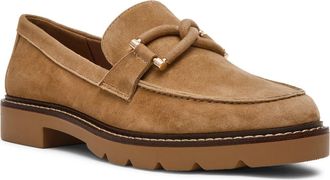 Anne Klein Ellison Moc Toe Loafer in Sand Suede at Nordstrom, Size 5.5