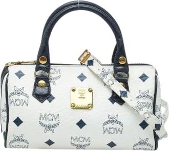 MCM Pre-owned Mini Bags, female, Multicolor, Size: ONE SIZE Pre-owned Visetos Leather 2way Boston Bag