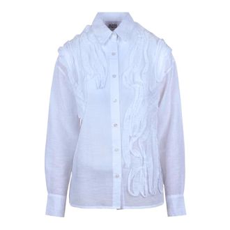 Alpha Studio Shirts, female, White, Size: XS Camicia Voile con ruches