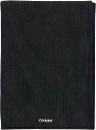 Pinko Slovenia Sjaal Half English - Dames - Wintersjaals - Zwart - ONE Size - Katoen - Accessoires