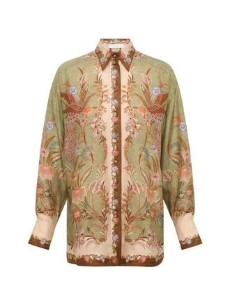 Zimmermann Green Loose Printed Shirt