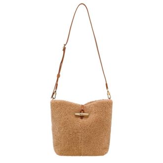 Longchamp Tassen, Dames, Bruin, ONE Size, Leer, Le Roseau Crossbody Tas