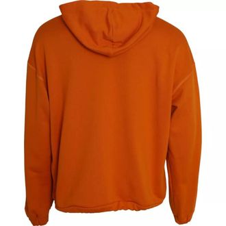 Dolce & Gabbana Mens Orange Hooded Pullover Sweatshirt Sweater Cotton Clothing