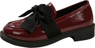 Generic Womens Black Fashion Loafer Shoes Round Toe PU Leather Non Slip Sole Ladies Formal Shoes School Work Outdoor Comfy Casual Wear Every-Day