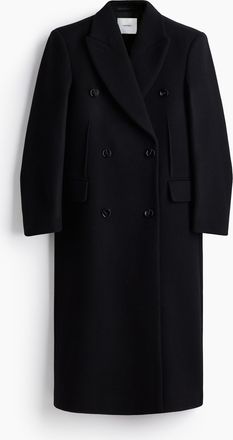H&M Langer Wollmantel - Schwarz