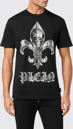Philipp Plein T-shirt in cotone con stampa Skull e logo a contrasto