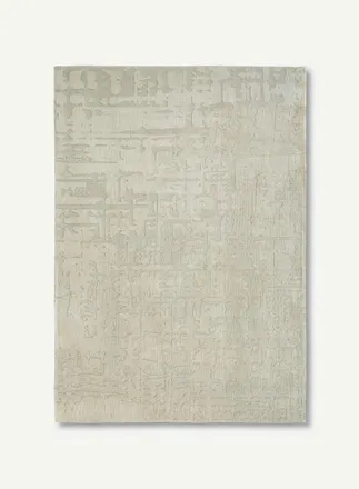 Louis De Poortere Dise&ntilde;o Baobab - Alfombra Estructura Efecto Terciopelo - Hecha En B&eacute;lgica - Acabado A Mano - Antideslizante Natural - 100% Poli&eacute;ster - Beige Seco - 140