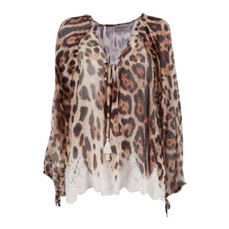 Ermanno Scervino Blouses, female, Brown, Size: 2XS Camicia Maculata