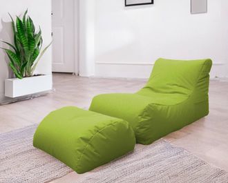 Talamo Italia Talamo Italia - Dmora Chaise Longue De Sal&oacute;n Moderno, Made In Italy, Sill&oacute;n Con Reposapi&eacute;s De Nailon, Puf Acolchado Para Dormitorio, 120x80h60 Cm, Col