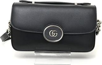 Gucci Pre-owned Cross Body Bags, female, Black, Size: ONE SIZE Pre-owned Leather gucci-bags