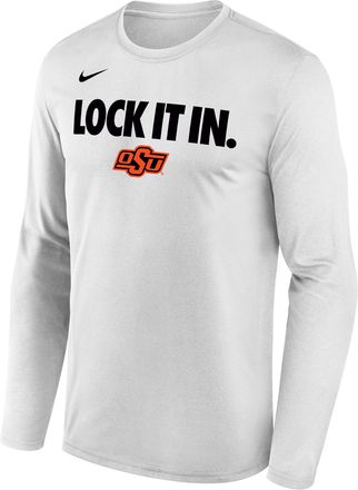 Nike Oklahoma State 2026 On-Court Bench Nike Mens Dri-FIT College Long-Sleeve T-Shirt in White | M22284P870OKST-WHT