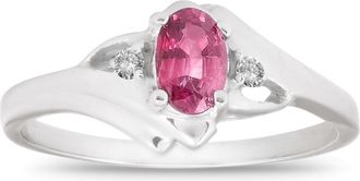 Pompeii3 5/8ct Oval Ruby & Diamond Ring 14K White Gold