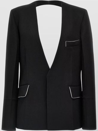 Victoria Beckham open-back blazer with shrunken collarless design