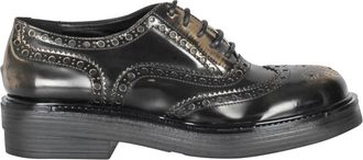 Strategia Vintage geborsteld leren lage schoenen - Dames - Veterschoenen - Zwart - 41 EU - Schoenen