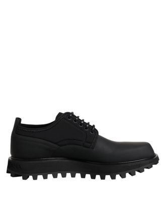Dolce & Gabbana Black Leather Lace Up Trekking Dress Mens Shoes