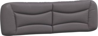 vidaXL Cabecero De Cama Acolchado Cuero Sint&eacute;tico Gris 180 Cm Vidaxl