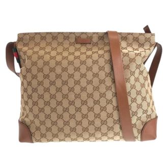 Gucci Pre-owned Cross Body Bags, female, Beige, Size: ONE SIZE Pre-owned GG Canvas Shoulder Bag