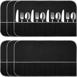 OEM Juego De 6 Bolsas De Fieltro Plateadas Anti-deslustre Para Guardar Cubiertos Y Utensilios De Cocina